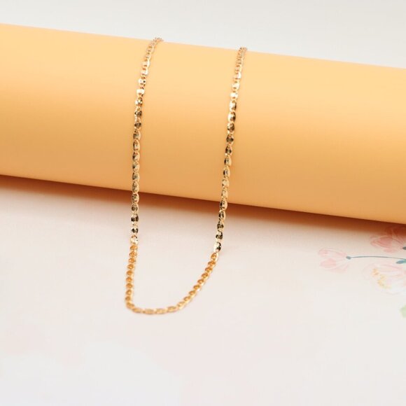 "Shiny Rose Gold Chain Necklace with Bold Polished Oval Links, XPNL0192 - Picture 6 of 12